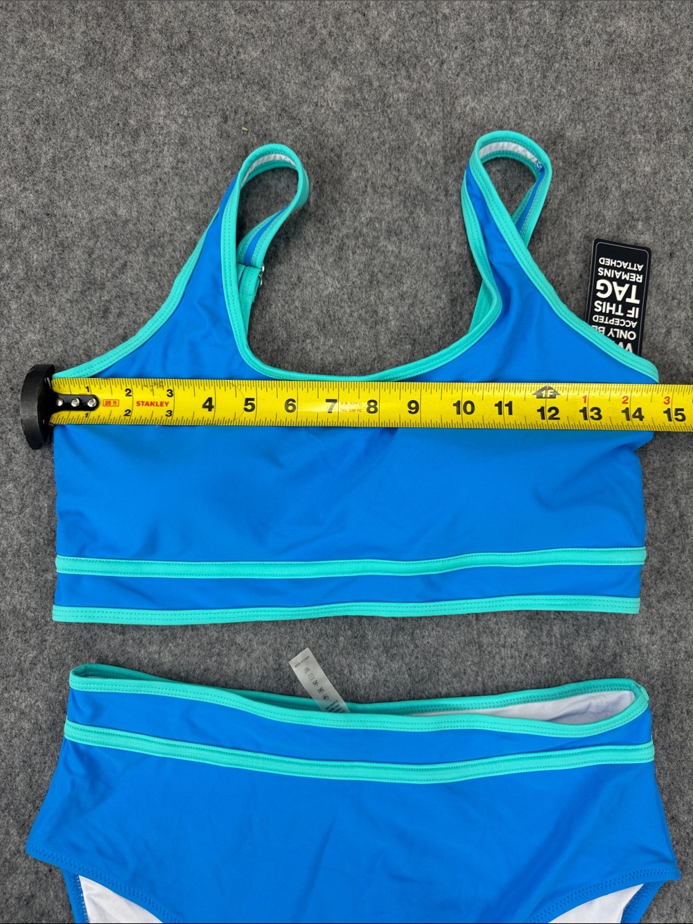Blooming jelly High Waisted Sporty Two Piece Swimsuit Color Block High Cut - Picture 5 of 7